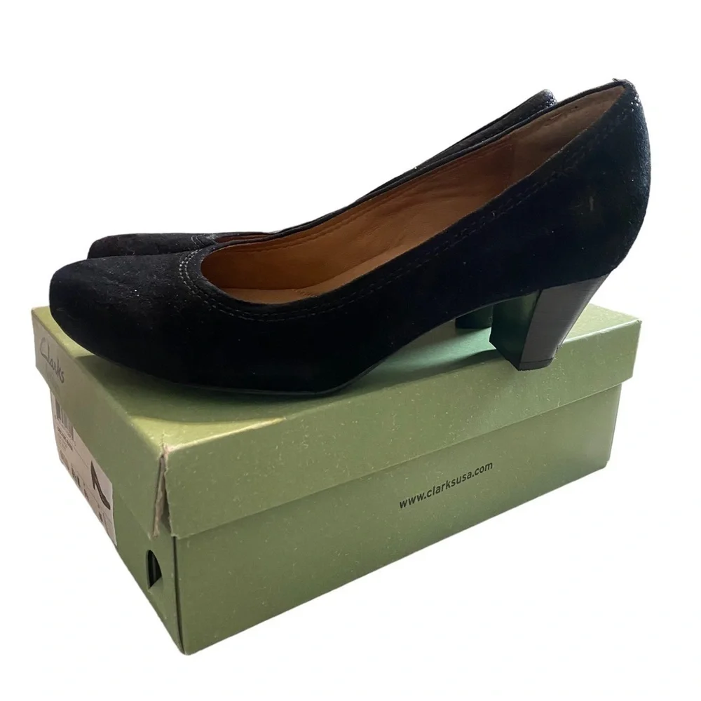 Clarks Women's Decade Rana suede leather Pump work career casual‎